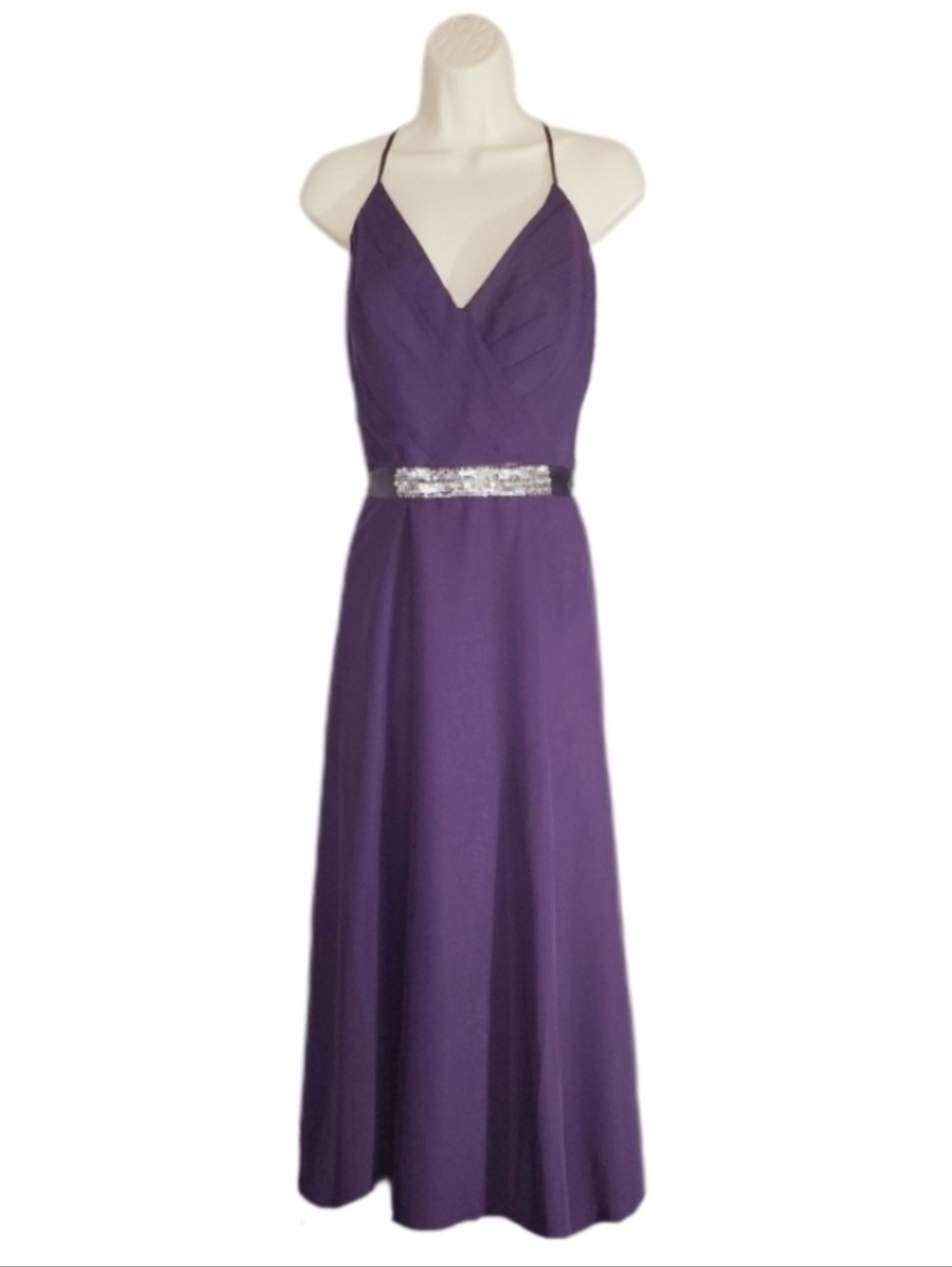 Davinci Dress Rhinestones and Sequins Ribbon Belt Sash Purple Size 10 - Picture 4 of 16